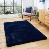 Dorset Navy Blue Hand Tufted Super Teddy Rug for living room