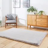 Dorset Silver Hand Tufted Super Teddy Rug for bedroom