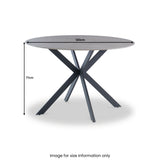 Perry Grey 120cm Sintered Stone Round Dining Table from Roseland Furniture