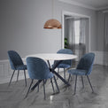 White-Sintered-Stone-Round-Dining-Table from Roseland Furniture