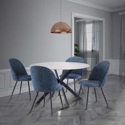 Alrik 120cm White Sintered Stone Round Dining Table