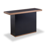 Hemming-Black-Gloss-With-Brushed-Brass-Metal-Console-Table-from Roseland Furniture