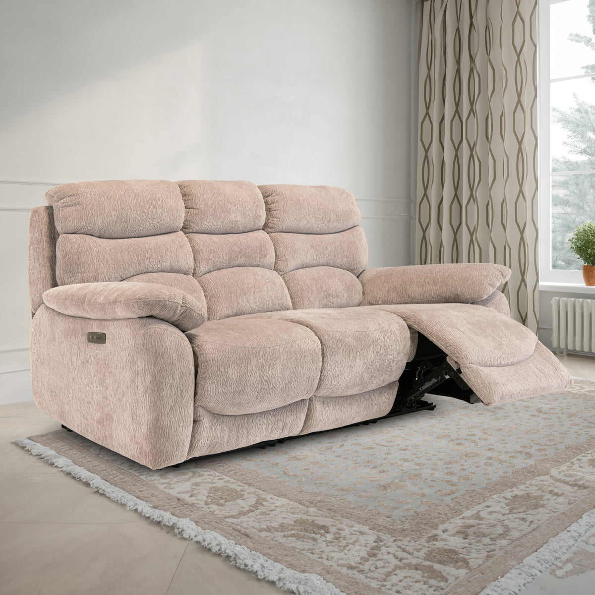 Eivor-Electric-3-Seater-Recliner-Sofa-Mink from Roseland Furniture