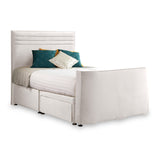 Ryton 2 Drawer Velvet TV Bed in Oyster by Roseland Furniture 