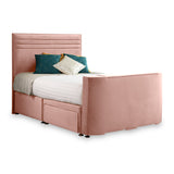 Ryton 2 Drawer Velvet TV Bed in Powder by Roseland Furniture 