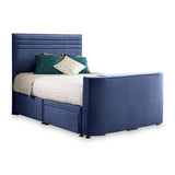 Ryton 2 Drawer Velvet TV Bed in Royal by Roseland Furniture 