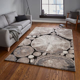 Woodland Tree Trunk Patterned Rug for living room