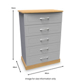 Wickham-5-drawer-chest-in-grey-ash from Roseland Furniture