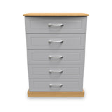 Wickham-5-drawer-chest-in-grey-ash from Roseland Furniture