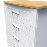 Wickham-5-drawer-chest-in-white-ash Angle1 from Roseland Furniture