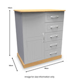 Wickham-5-drawer-small-wardrobe-in-grey-ash from Roseland Furniture