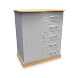 Wickham-5-drawer-small-wardrobe-in-grey-ash from Roseland Furniture