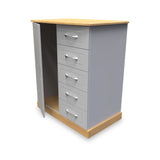 Wickham-5-drawer-small-wardrobe-in-grey-ash from Roseland Furniture