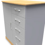 Wickham-5-drawer-small-wardrobe-in-grey-ash from Roseland Furniture