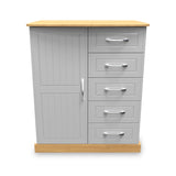 Wickham-5-drawer-small-wardrobe-in-grey-ash from Roseland Furniture