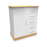 Wickham-5-drawer-small-wardrobe-in-white-ash from Roseland Furniture