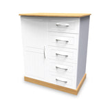 Wickham-5-drawer-small-wardrobe-in-white-ash from Roseland Furniture