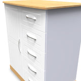 Wickham-5-drawer-small-wardrobe-in-white-ash from Roseland Furniture