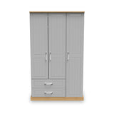 Wickham-tall-triple-2-drawer-wardrobe-in-grey-ash from Roseland Furniture