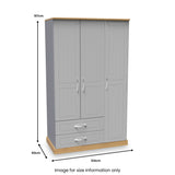 Wickham-tall-triple-2-drawer-wardrobe-in-grey-ash from Roseland Furniture