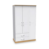 Wickham-tall-triple-2-drawer-wardrobe-in-white-ash from Roseland Furniture