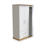 Wickham-tall-triple-2-drawer-wardrobe-in-white-ash from Roseland Furniture