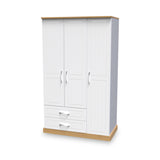 Wickham-tall-triple-2-drawer-wardrobe-in-white-ash from Roseland Furniture