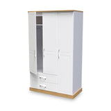 Wickham-tall-triple-2-drawer-wardrobe-in-white-ash from Roseland Furniture