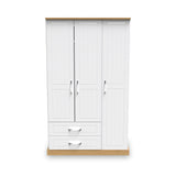 Wickham-tall-triple-2-drawer-wardrobe-in-white-ash from Roseland Furniture