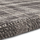 Sunbury Dark Grey Check Patterned Rug