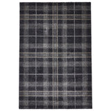 Sunbury Dark Grey Check Patterned Rug from Roseland Furniture