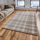 Sunbury Natural Check Patterned Rug for living room