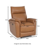 Enys Saddle Tan Leather Recliner Armchair dimensions