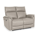 Enys Frost Grey Leather Recliner 2 Seater Sofa from Roseland Furniture