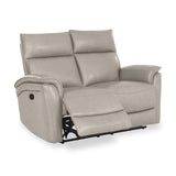 Enys Frost Grey Leather Recliner 2 Seater Sofa from Roseland Furniture