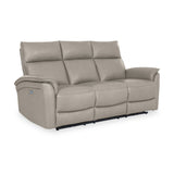 Enys Frost Grey Electric Leather Recliner 3 Seater Sofa from Roseland Furniture