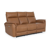 Enys Saddle Tan Electric Leather Recliner 3 Seater Sofa from Roseland Furniture