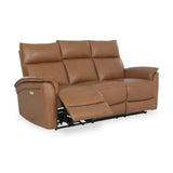 Enys Saddle Tan Electric Leather Recliner 3 Seater Sofa