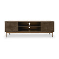 Beau Grooved Mango Wood Brown Large TV Unit from Roseland Furniture