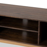 Beau Grooved Mango Wood Extra Large Brown TV Unit from Roseland Furniture