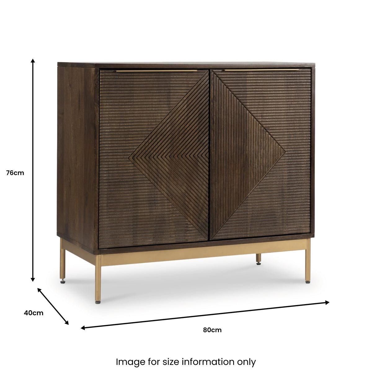 Beau Grooved Brown Mango Wood Sideboard from Roseland Furniture