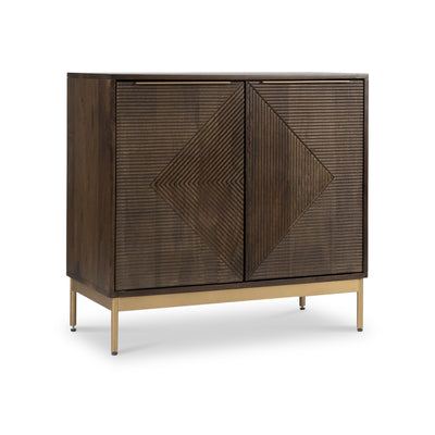 Beau Grooved Brown Mango Wood 2 Door Sideboard