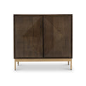 Beau Grooved Mango Wood Brown 2 Door Sideboard from Roseland Furniture