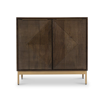 Beau Grooved Brown Mango Wood 2 Door Sideboard