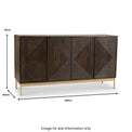 Beau Grooved Mango Brown Wood 4 Door Sideboard from Roseland Furniture