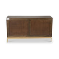 Beau Grooved Mango Wood Brown 4 Door Sideboard from Roseland Furniture