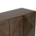 Beau Grooved Mango Wood Brown 4 Door Sideboard from Roseland Furniture