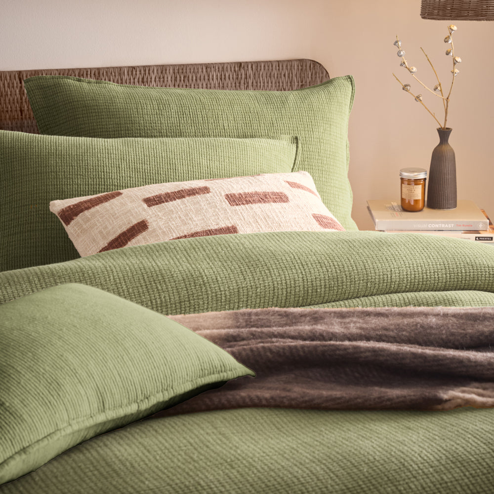 Ribble Acid Wash Ribbed Cotton Duvet Set from Roseland Furniture