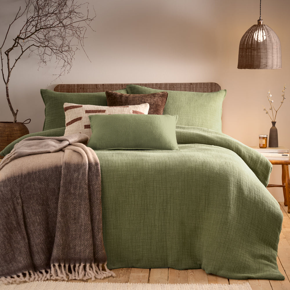 Ribble Acid Wash Ribbed Cotton Duvet Set from Roseland Furniture