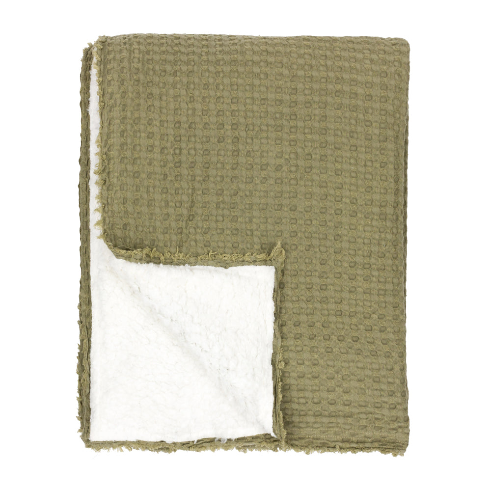 Ronan Waffle Weave Sherpa Throw from Roseland Furniture